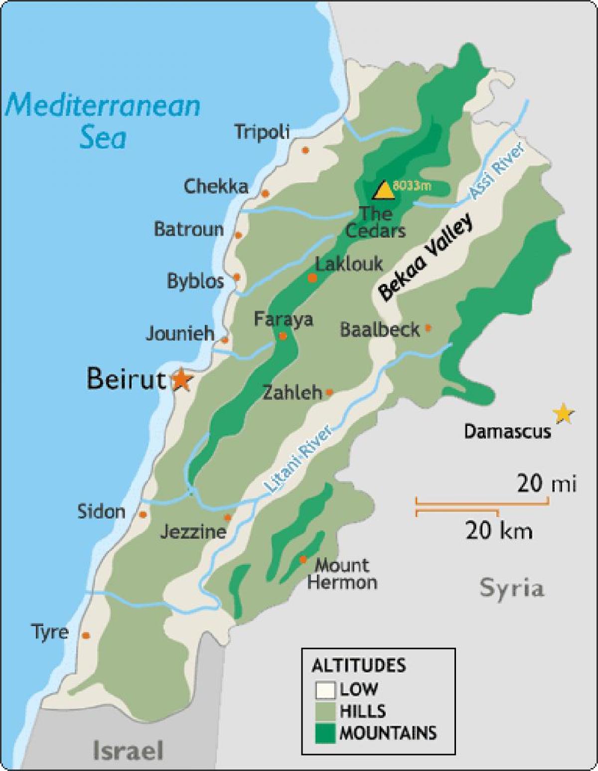 peta Lebanon iklim