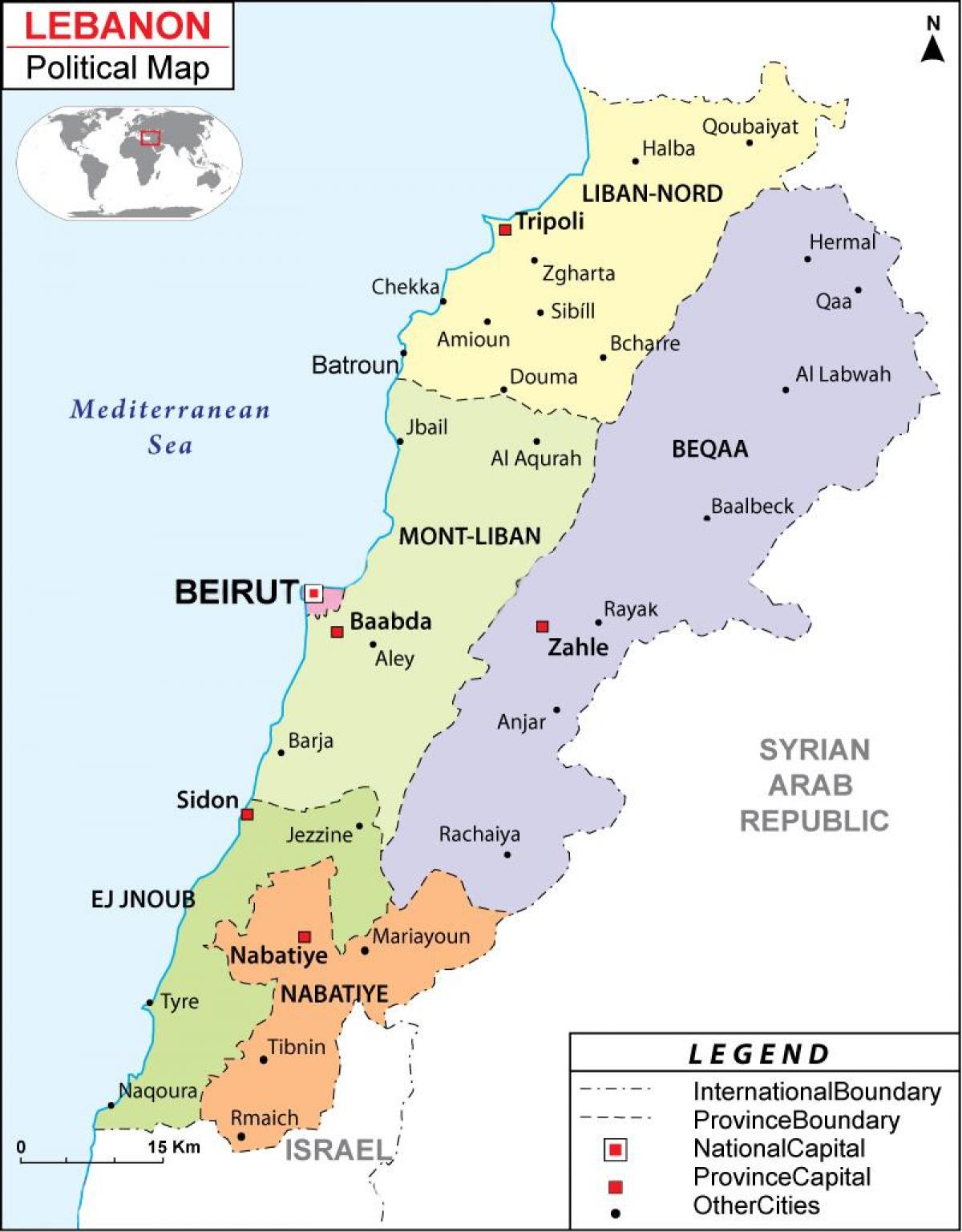 peta Lebanon politik