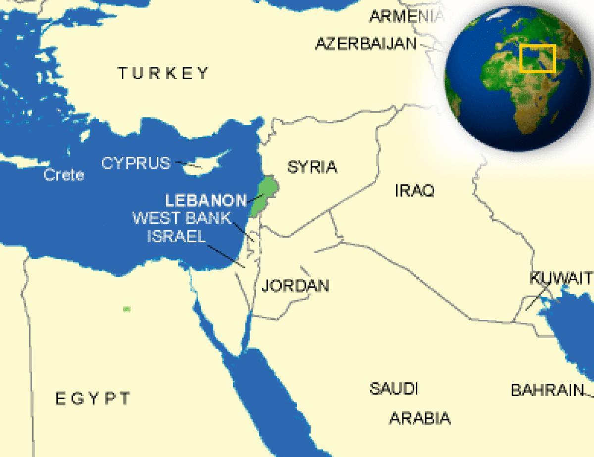 Lebanon pada peta
