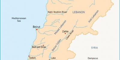 Lebanon sungai peta